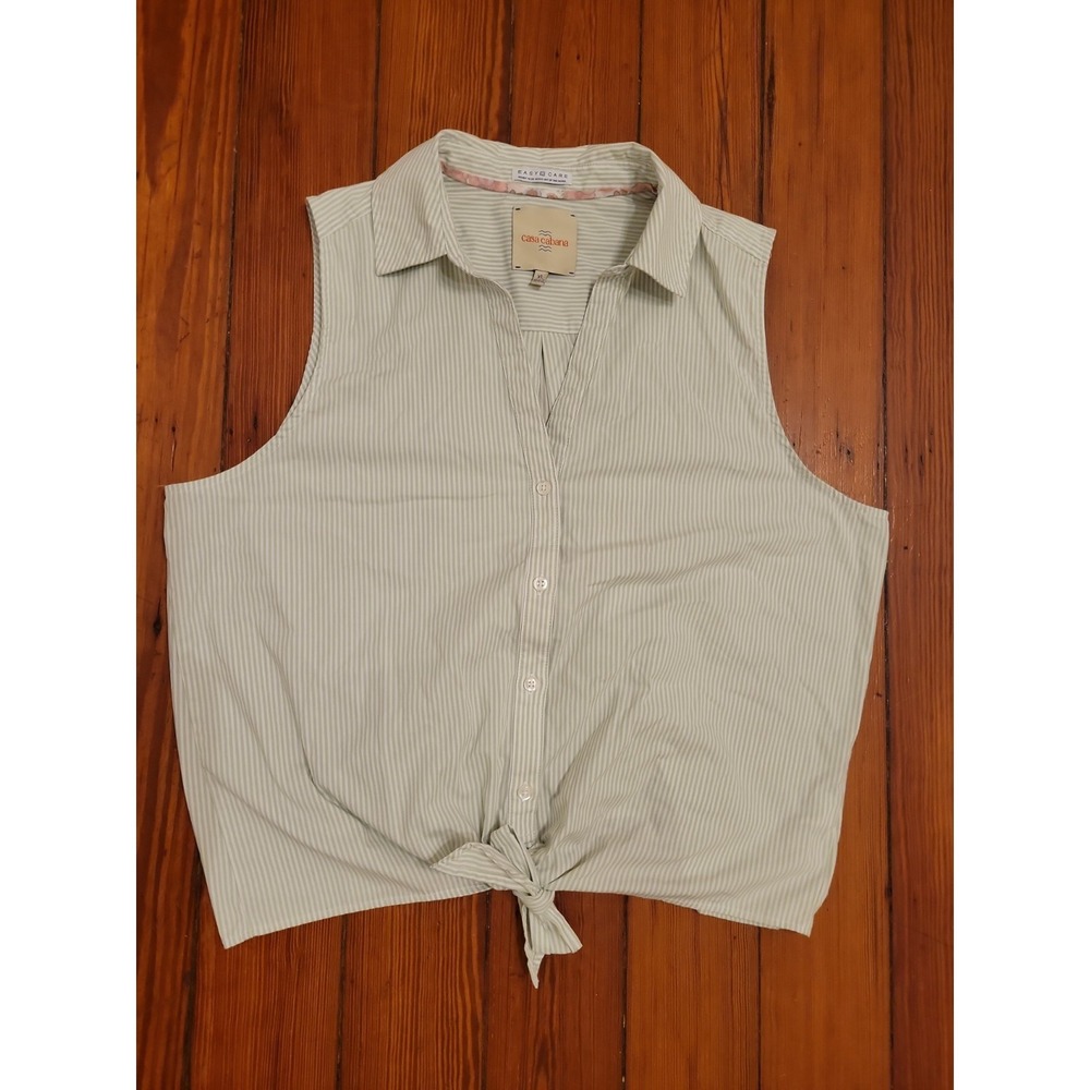 Casa Cabana Sleeveless Womens XL Tie Summer Casual Daytime Brunch Cotton Blend